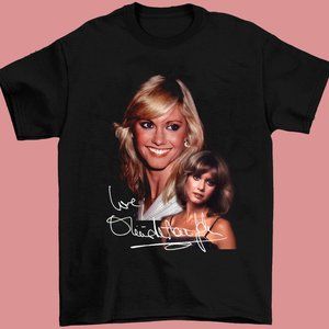 New OLIVIA NEWTON-JOHN Signature Black Unisex Size S-234XL Shirt